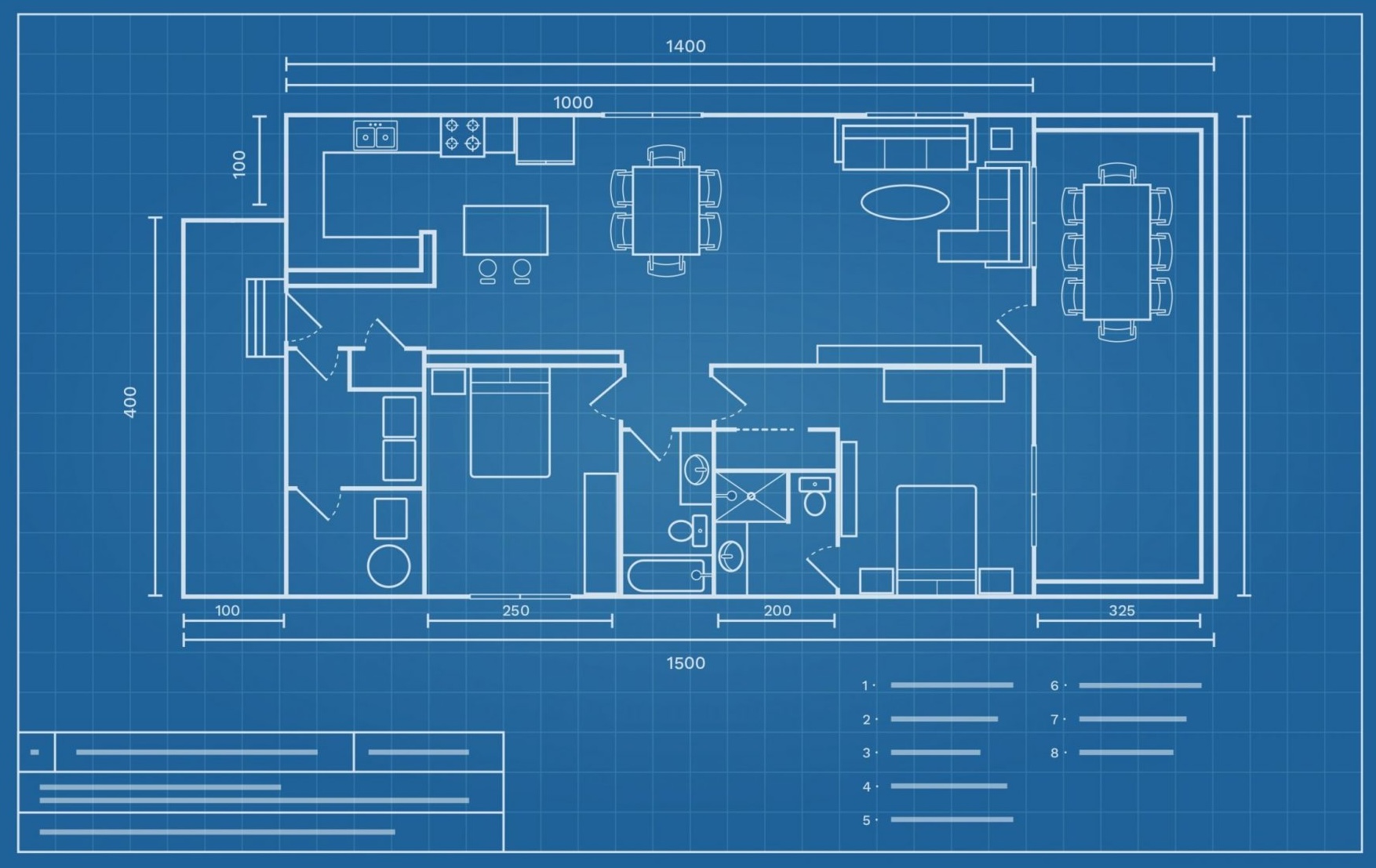 Blueprint architectural drawing